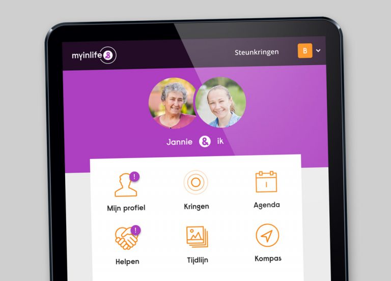 Afbeelding van een tablet waar een profiel op te zien is